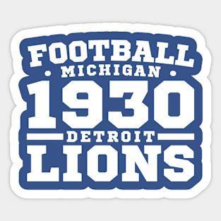 Football Michigan 1930 Detroit Lions Sticker